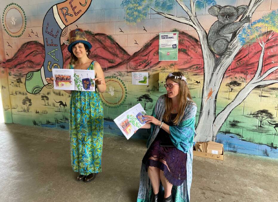 BOOK DAY: Hannah Munster and Kelly Reidy launch their book My Earth at Coolnwynpin State School.