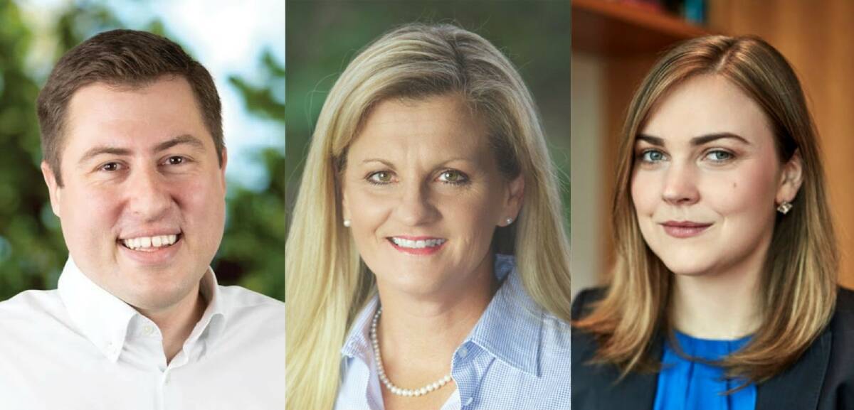 GAMES BEGIN: Predicted frontrunners in the seat for Bowman in the next federal election - Henry Pike, Karen Williams and Margaret Forrest