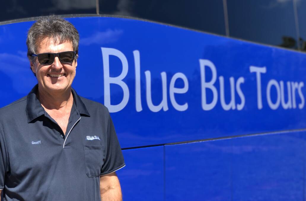 ON BOARD: Director of Blue Bus Tours Geoff Jacob said tours are back on the road.
