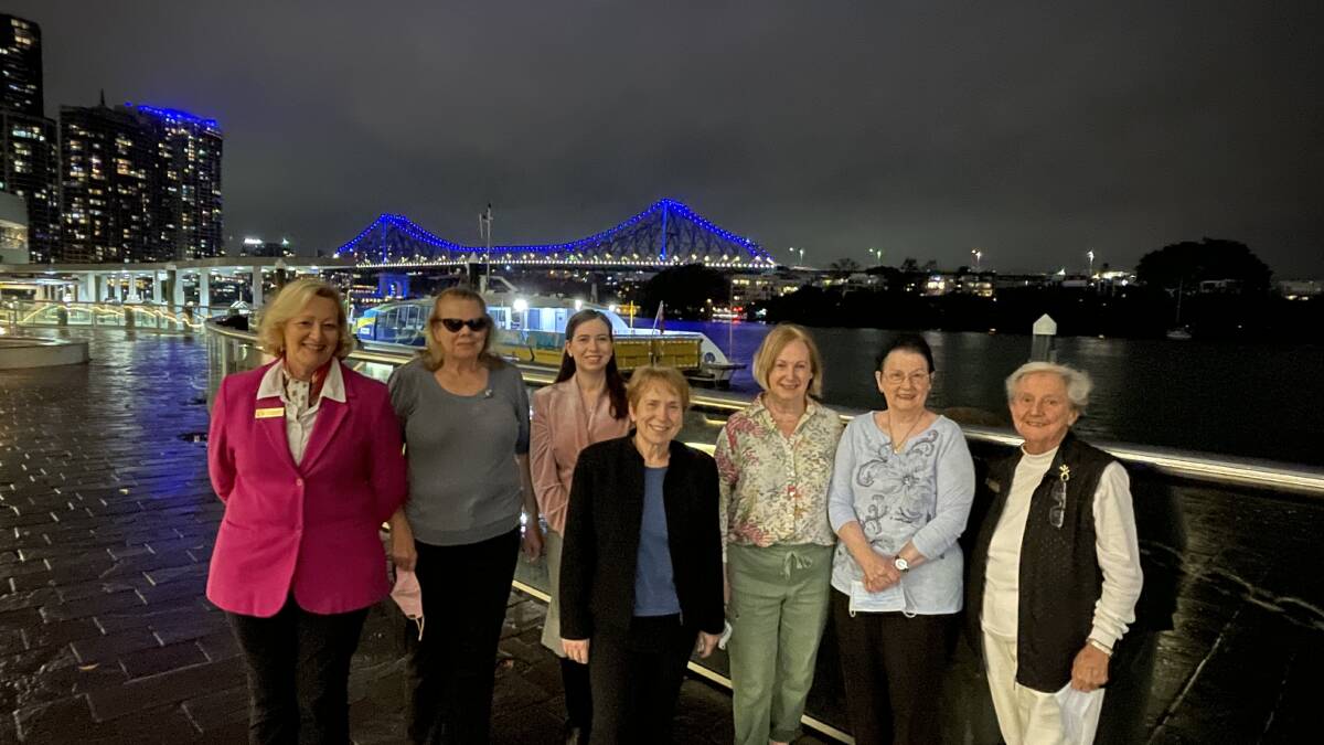 CELEBRATE: Soroptimist International Bayside members enjoyed a meal at Opa restaurant in full view of the Story Bridge.