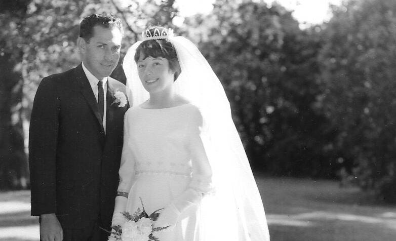 Mr and Mrs Smith on their wedding day in New Zealand in January, 1966. They were married at St Peter's Church, Christchurch.