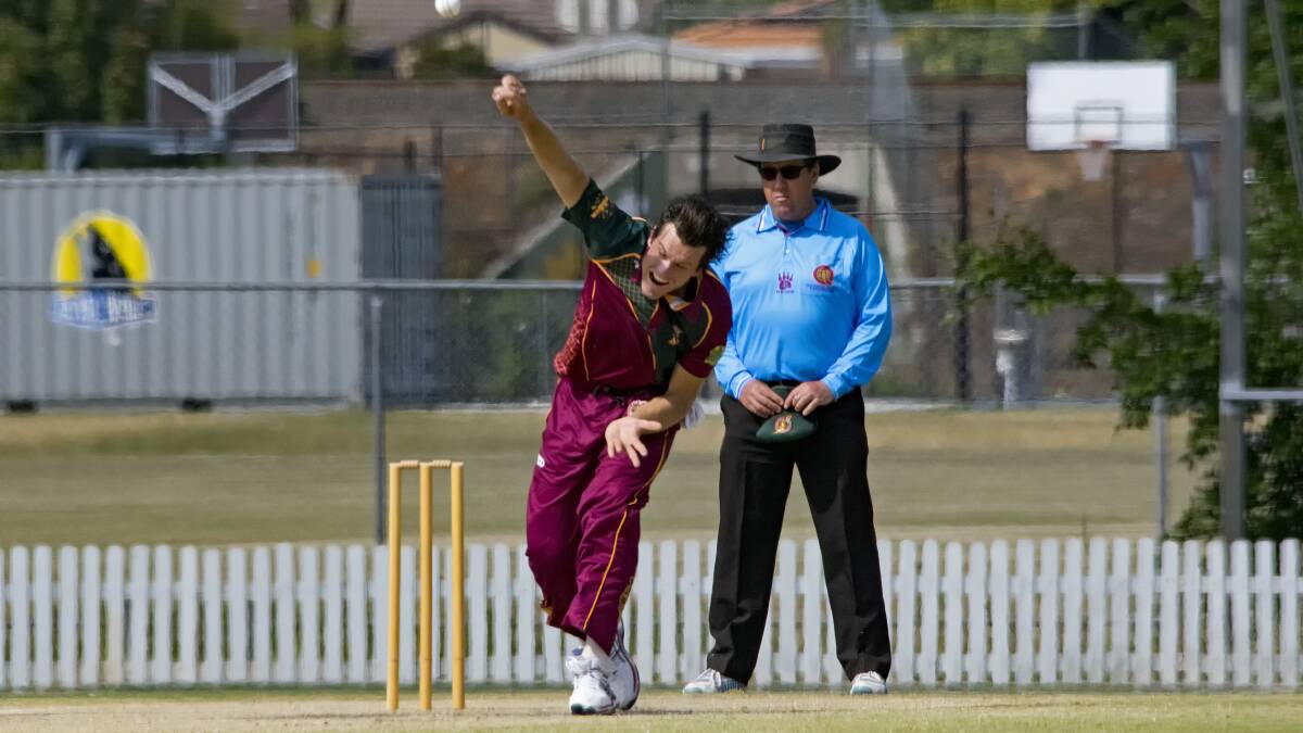 Pace attack: James Bazley bowls for the Tigers. Photo by Doug O'Neill