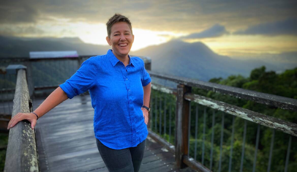 Halina Baczkowski at the Skywalk Lookout in Dorrigo National Park. Picture: Supplied