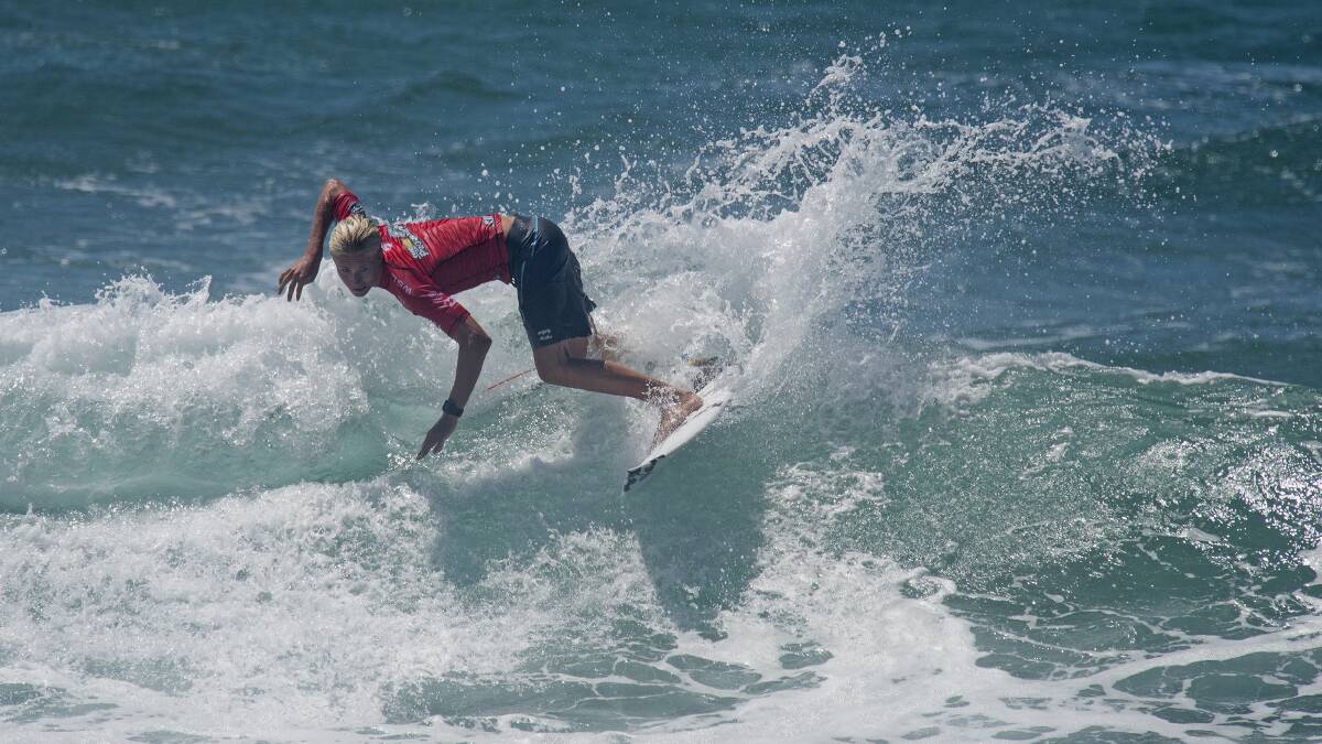 Straddie surfer Ethan Ewing is set to take out the Australasian junior surfing title after an event at Kiama this weekend. Photo: Tom Bennett, World Surf League