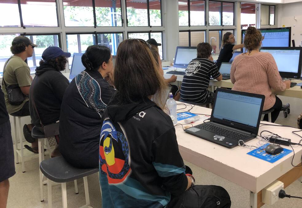 TRAINING: The Deadly Digital Communities literacy program run on North Stradbroke Island by Redland City Council, thanks to $10,000 from the state library and Telstra.