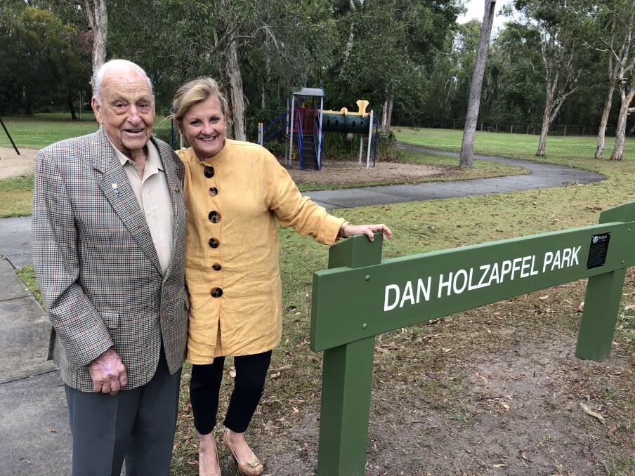 UNVEILED: Dan Holzapfel and Redland City mayor Karen Williams at the unveiling of the park.