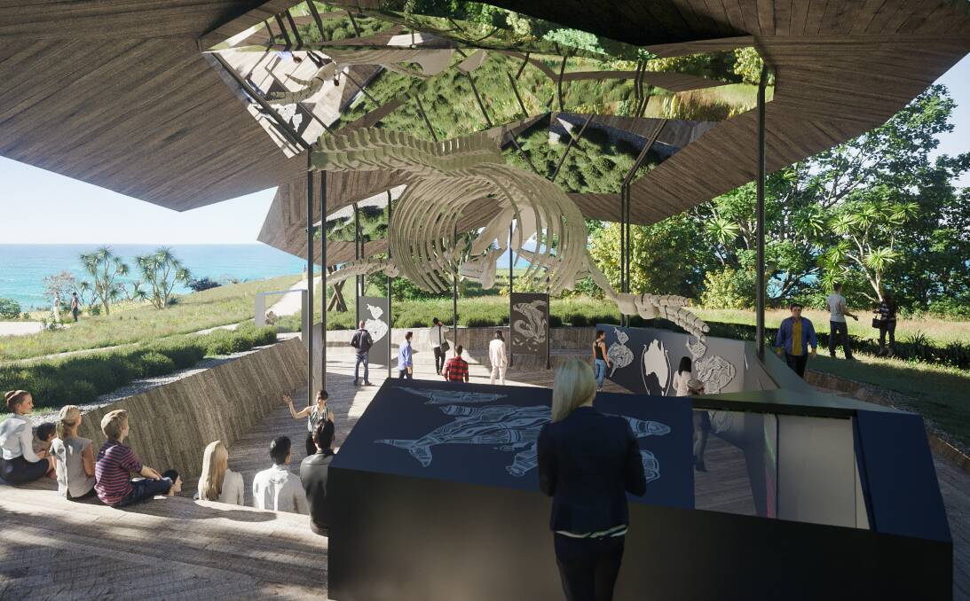 An artist's impression of the whale shelter that is being built as part of the transition strategy for North Stradbroke Island.