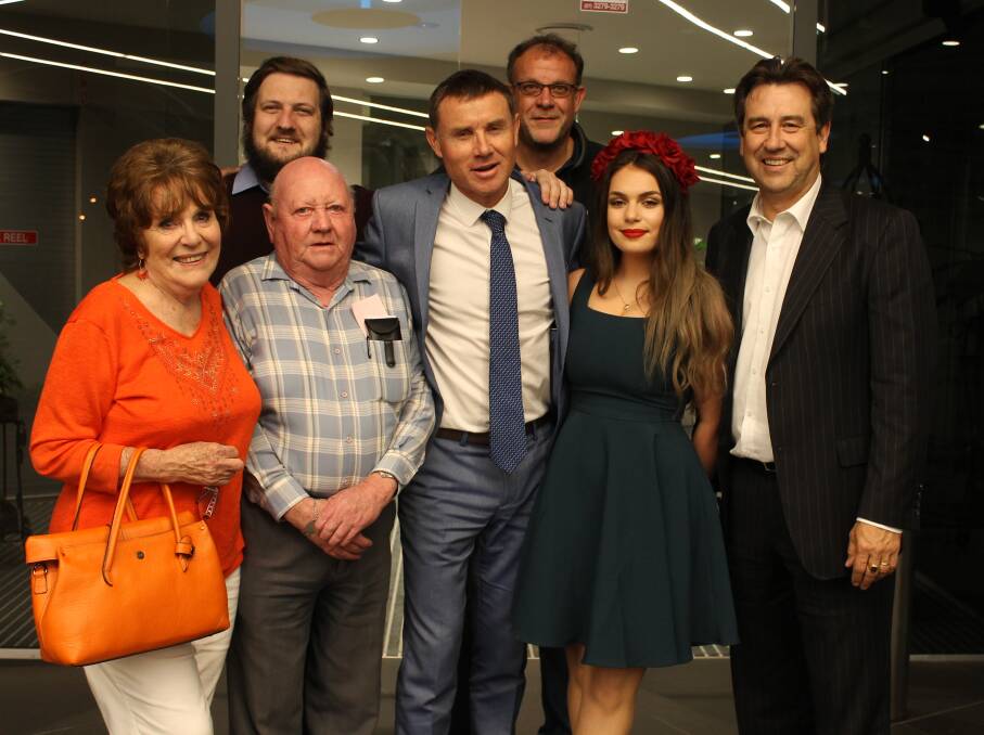 CELEBRATING: Andrew Laming with family and friends after he won the preselection vote for Bowman. Photo: Cheryl Goodenough