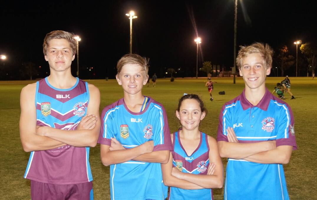 SELECTED: Redlands Juniors Nick Holm, Wilson Barry, Lily Searston and Jarrod Thompson were selected in the emerging Queensland State of Origin teams for their respective age groups.