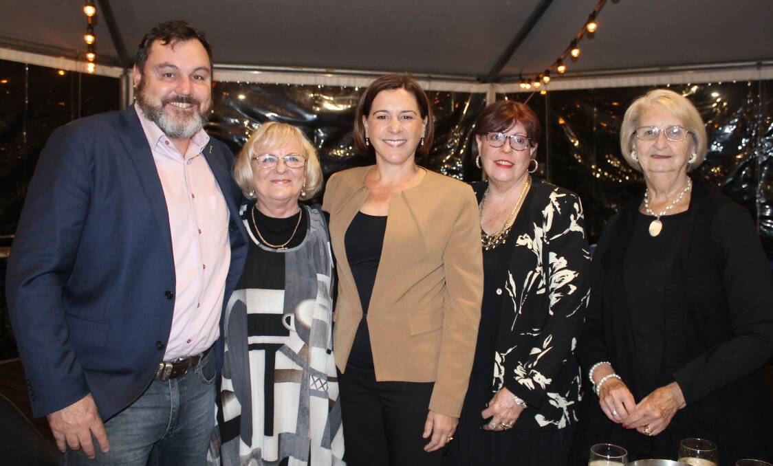 IN REDLANDS: Opposition Leader Deb Frecklington (middle) in the Redlands with former Redlands member Matt McEachan, Adrienne Verco, Pam Cirson and Christine Stiles.