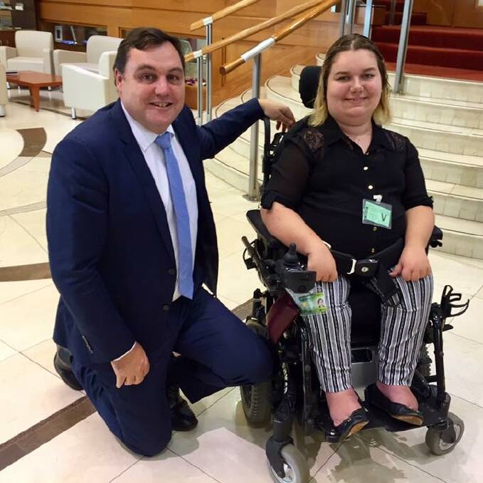 YOUTH MP: Chantel Sustic is the YMCA Queensland Youth Parliament Member for Redlands. She is pictured with Redlands MP Matt McEachan. Photo: Supplied