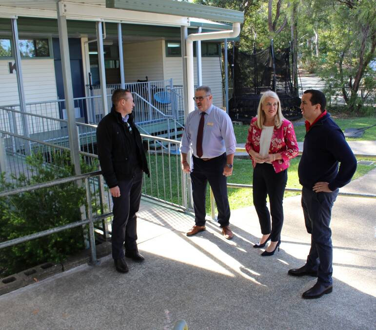 SPECIAL SCHOOL: MPs Mick de Brenni, Kim Richards and Don Brown talk to Redlands District Special School principal Andrew Thompson (second left).