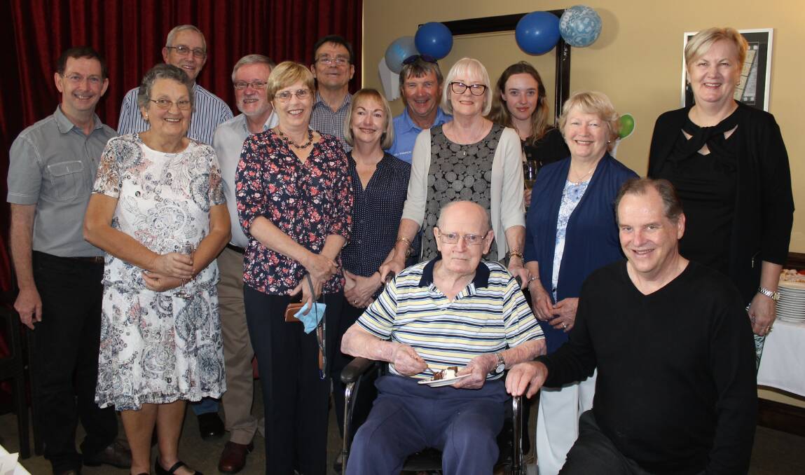 Family members celebrate Colin Clinch's 100th birthday at a party held at Regis Aged Care Birkdale. Photo: Cheryl Goodenough