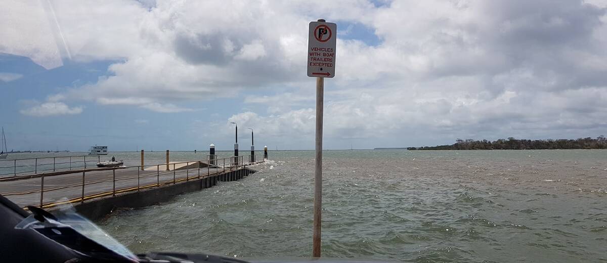 RISING: High tide at Victoria Point boat ramp on Thursday morning. Photo: Joe Daaboul