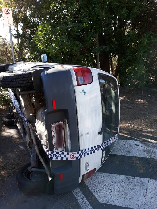 VANDALISM: In June a car was pushed onto its side in the Weinam Creek car park at Redland Bay.
