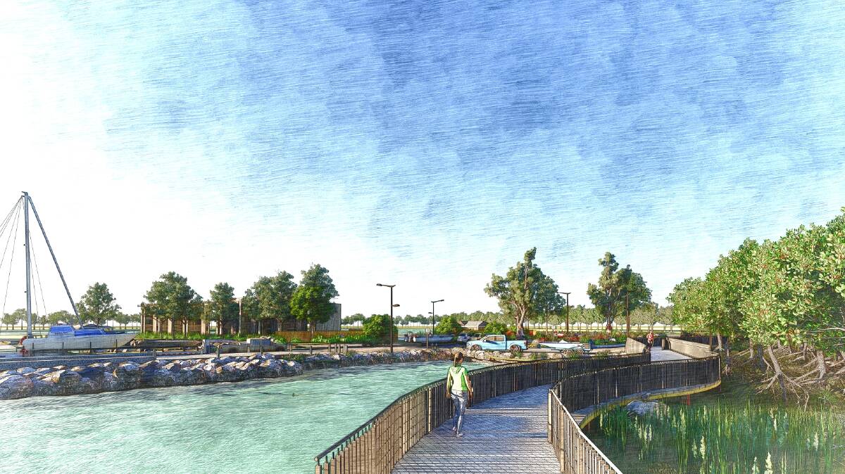 IMPRESSION: An artist's impression of the footbridge to be built during the first stage of the Weinam Creek development.