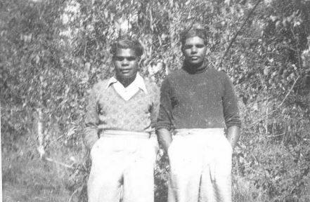 Dicky and Wally Coolwell photographed at Victoria Point in the 1950s.