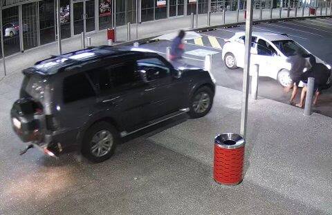 CCTV: Security camera footage of the two cars at the Mount Cotton IGA early on Tuesday. Photo: Queensland Police Service
