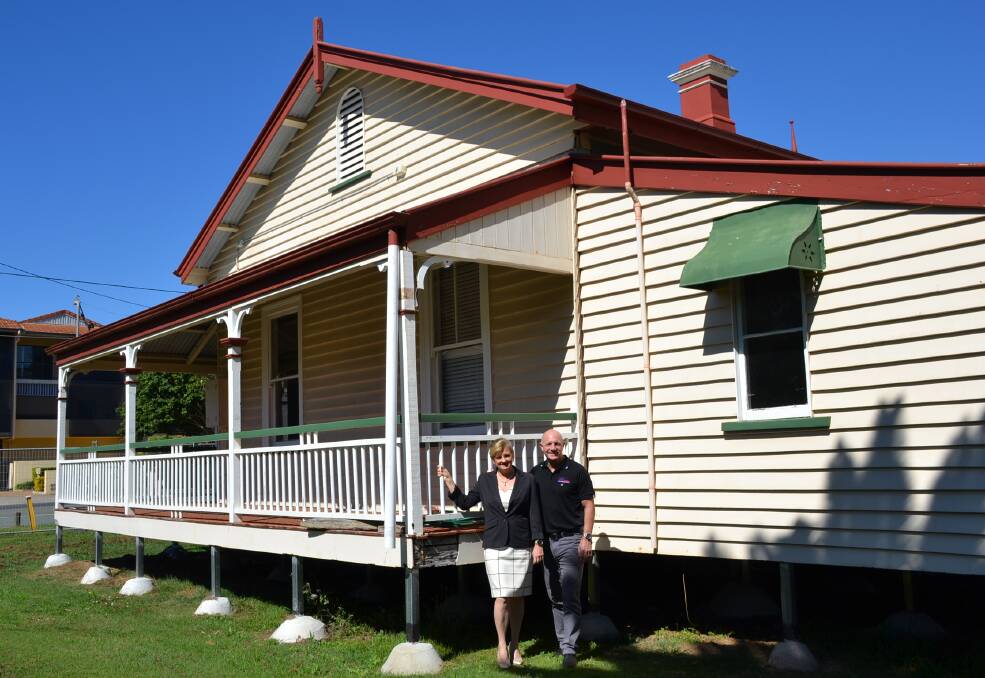 THE COTTAGE: Mayor Karen Williams and Cr Peter Mitchell outside the historic Station Master’s Cottage.