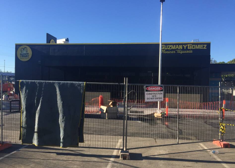PROGRESS: Construction at the Guzman Y Gomez food outlet at Victoria Point is progressing quickly as the restaurant expects to open on Thursday, June 20.