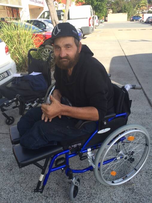 OVERWHELMING RESPONSE: Lewis was given a new wheelchair by Walk on Wheels who read the stories in the Redland City Bulletin about homeless people doing in tough in Redlands.