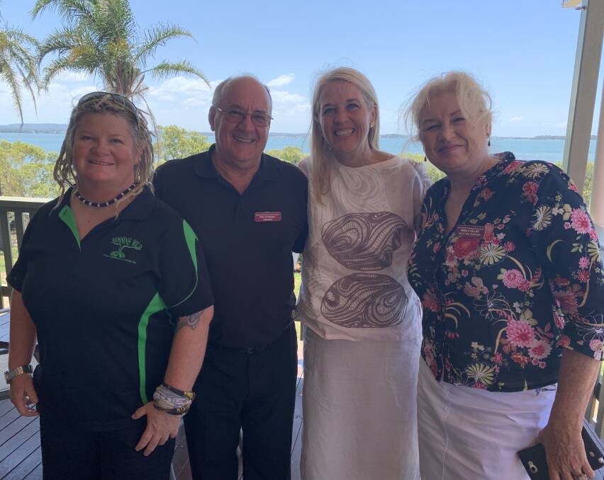 RECIPIENTS: Julie (Chook) Larson from Running Wild, Tony Cotroneo and (right) Angela Collins from Bay Island Community Centre, with Redlands MP Kim Richards.