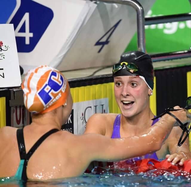 SWIM STAR: Paige Leonhardt at the end of a recent event. Photo: Supplied