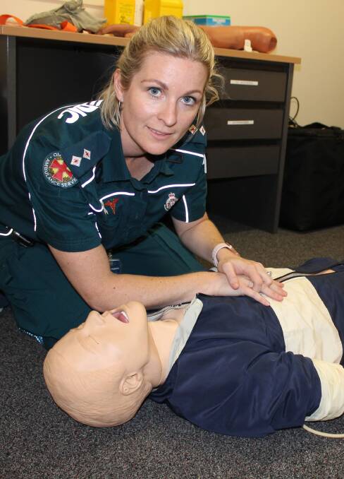 TEACHING CPR: Redland Bay ambulance station officer-in-charge Peta Thompson says being able to administer CPR can be a life-saving skill. Photo: Cheryl Goodenough