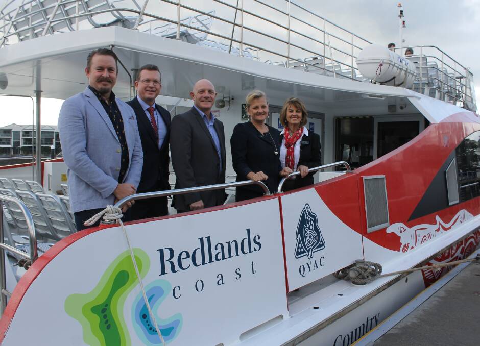 VISIT: Crs Paul Bishop, Paul Golle, Peter Mitchell, Karen Williams and Wendy Boglary tour the boat. Photo: Cheryl Goodenough