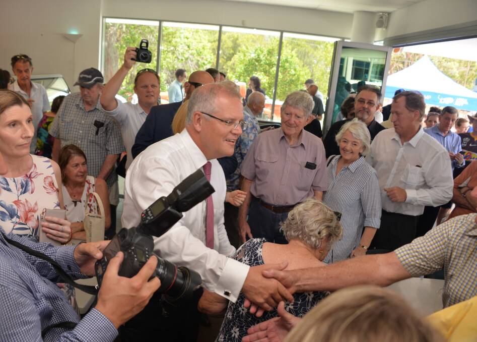 MEET-AND-GREET: Prime Minister Scott Morrison holds a meet-and-greet at Amuri's Cafe near Redland Hospital. Photo: Brian Williams