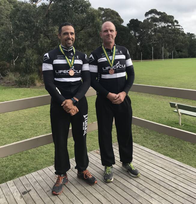 AT NATIONALS: Pilot Tony Williams with stoker Dean Cameron. Photo: Supplied