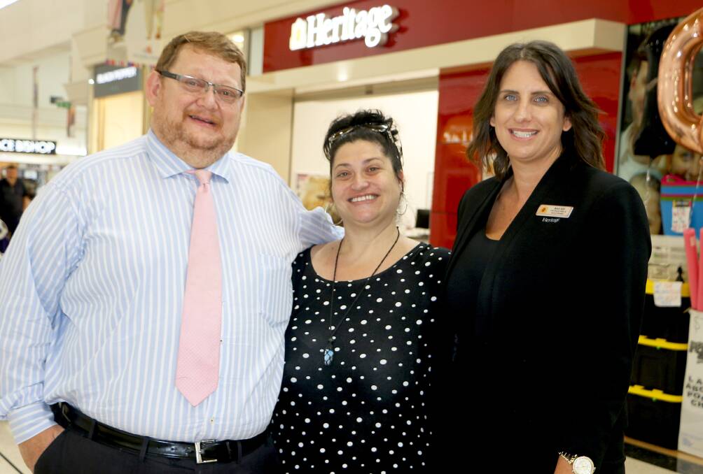 COMMUNITY SUPPORT: Heritage Bank regional manager Ron Franks and Cleveland/Victoria Point branch manager Amii Gill (right) with Night Ninjas founder Alix Russo.