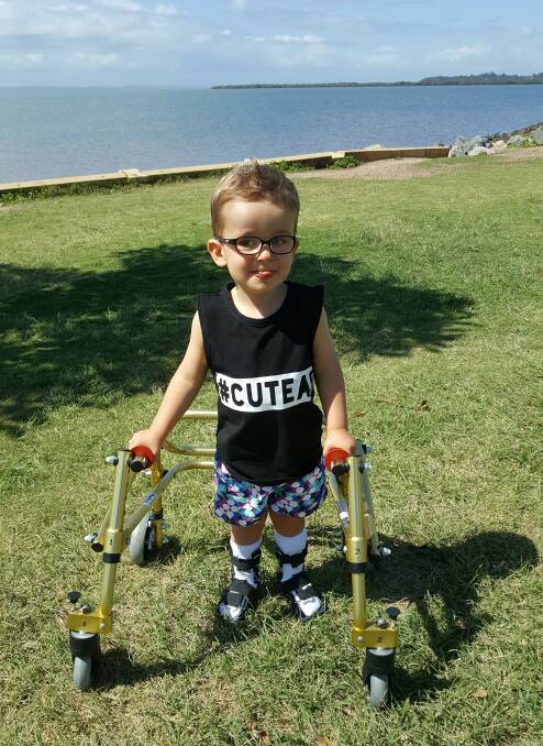 CHALLENGES: Harlen Peterson, 3, of Wellington Point, has septo-optic dysplasia, a rare congenital malformation of the eye.
