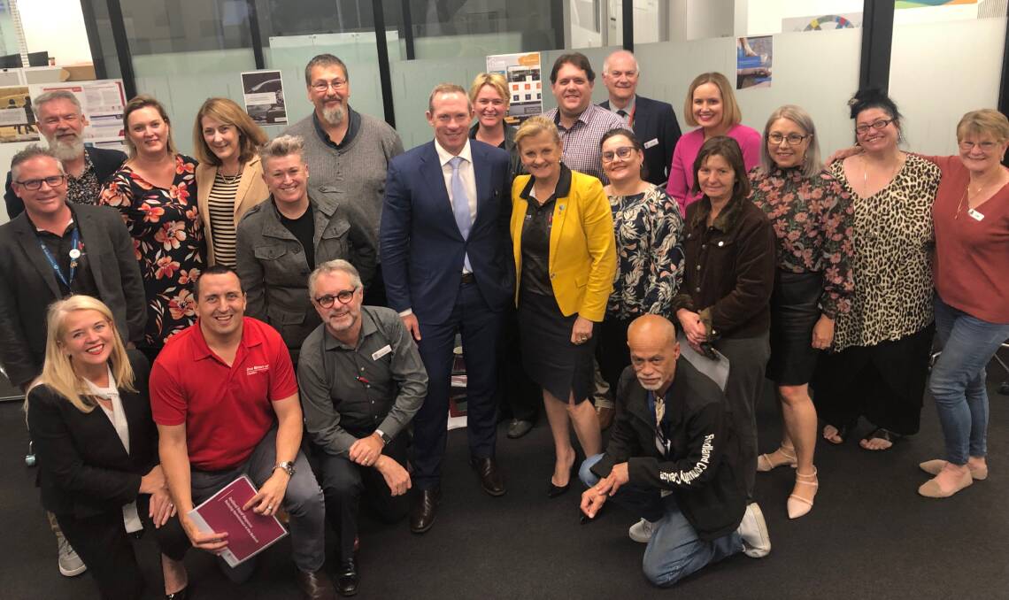 COLLABORATION: Housing Minister Mick de Brenni and Redland mayor Karen Williams, with Redlands MP Kim Richards and Capalaba MP Don Brown and representatives of organisations working with people who are homeless in the Redlands.