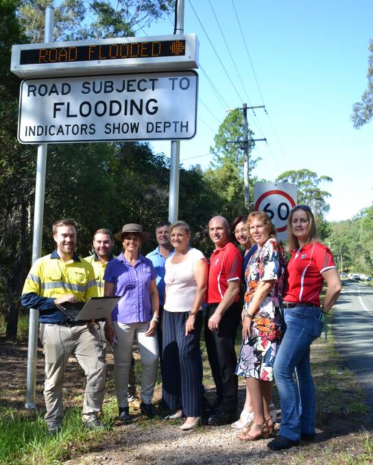 INSPECTION: Ashley Hannigan and Scott Pedley from Prospect Environmental, Cr Wendy Boglary, council technical officer Stephen Turfrey, mayor Karen Williams, council disaster management service manager Mike Tait, Cr Julie Talty, Cr Tracey Huges and council disaster management adviser Katie Hunter.