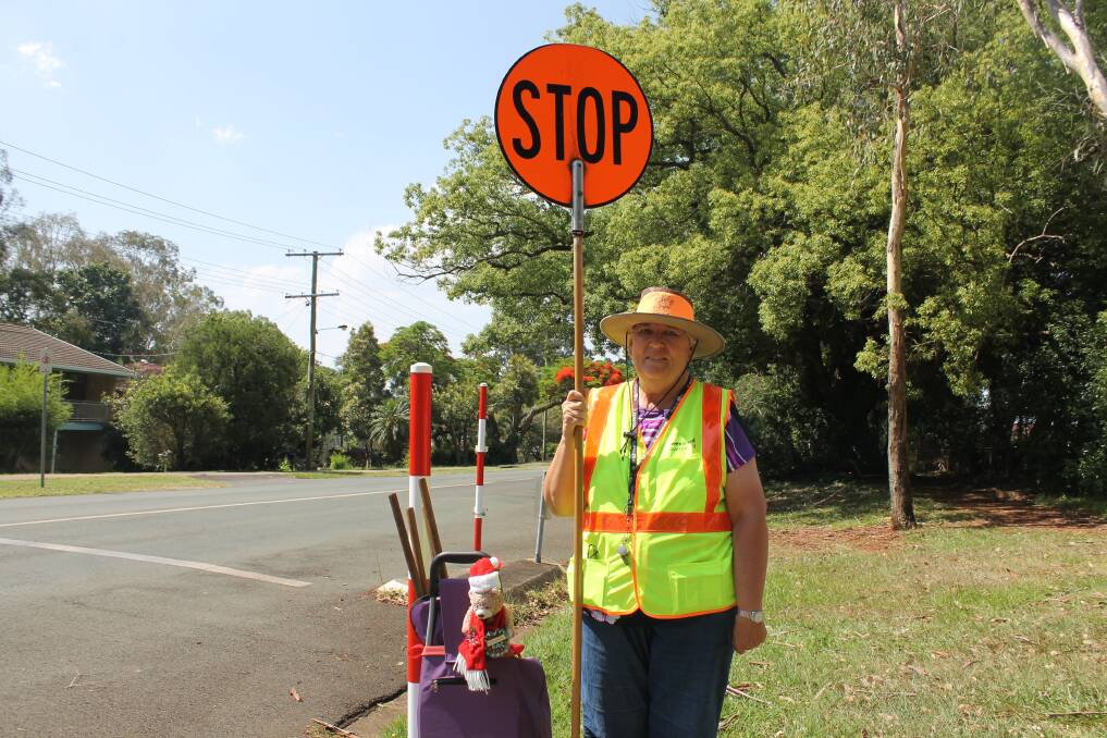 MILESTONE: Betty Dale has been a crossing supervisor at Ormiston State School for 25 years. Photo: Cheryl Goodenough