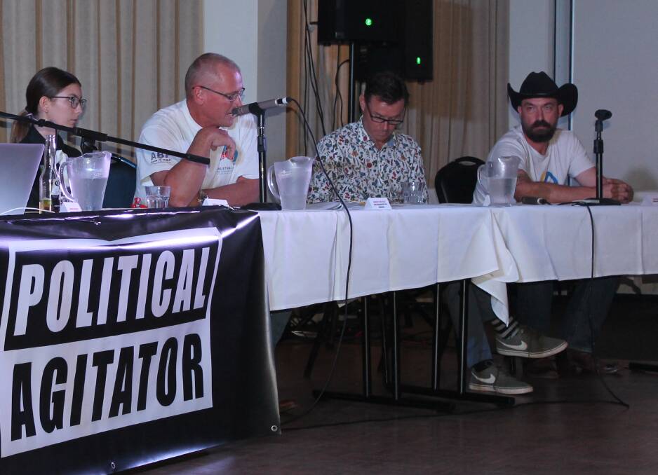 AT LOGGERHEADS: Greens candidate Emerald Moon and incumbent and LNP candidate Andrew Laming (second from right), with Darren Caulfield from Australian Better Families and Gabe Buckley from the Liberal Democrats at the Capalaba debate. 