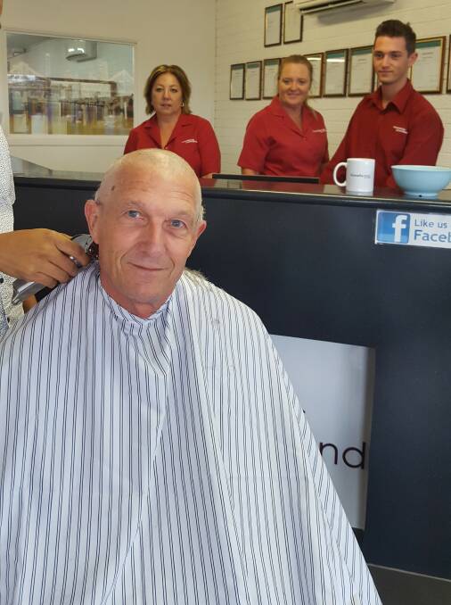 SHAVE: Real estate agent Kim Frederiks takes part in the World's Greatest Shave.