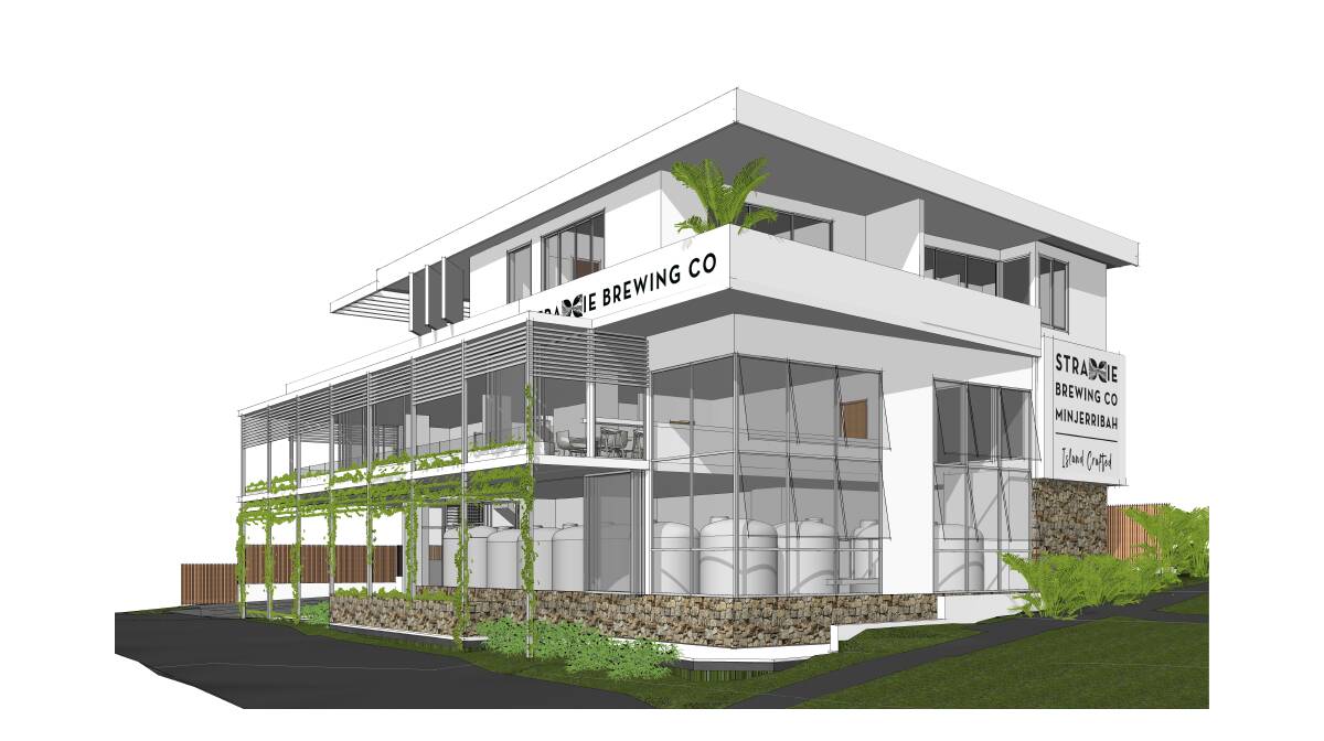 IMAGE: A drawing of the Straddie Brewing Company building proposed for Dunwich.