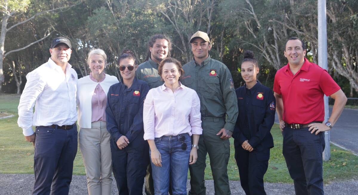 ANNOUNCEMENT: Representatives from Quandamooka Yoolooburrabee Aboriginal Corporation with Acting Premier and Treasurer Jackie Trad and MPs Kim Richards and Don Brown on North Stradbroke Island.