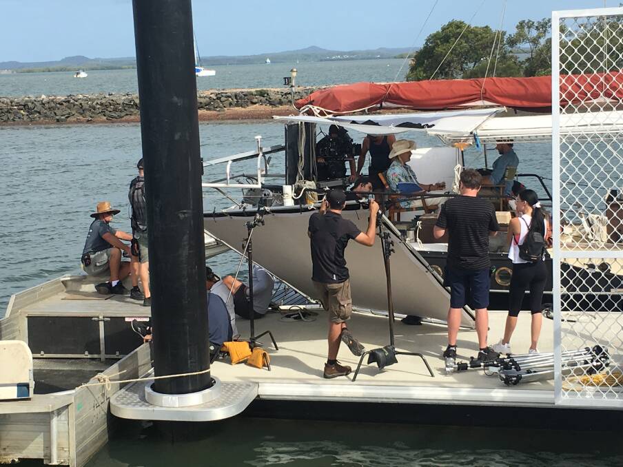 ON LOCATION: Film crews at work during the filming of Harrow season 2 at Redland Bay in January.