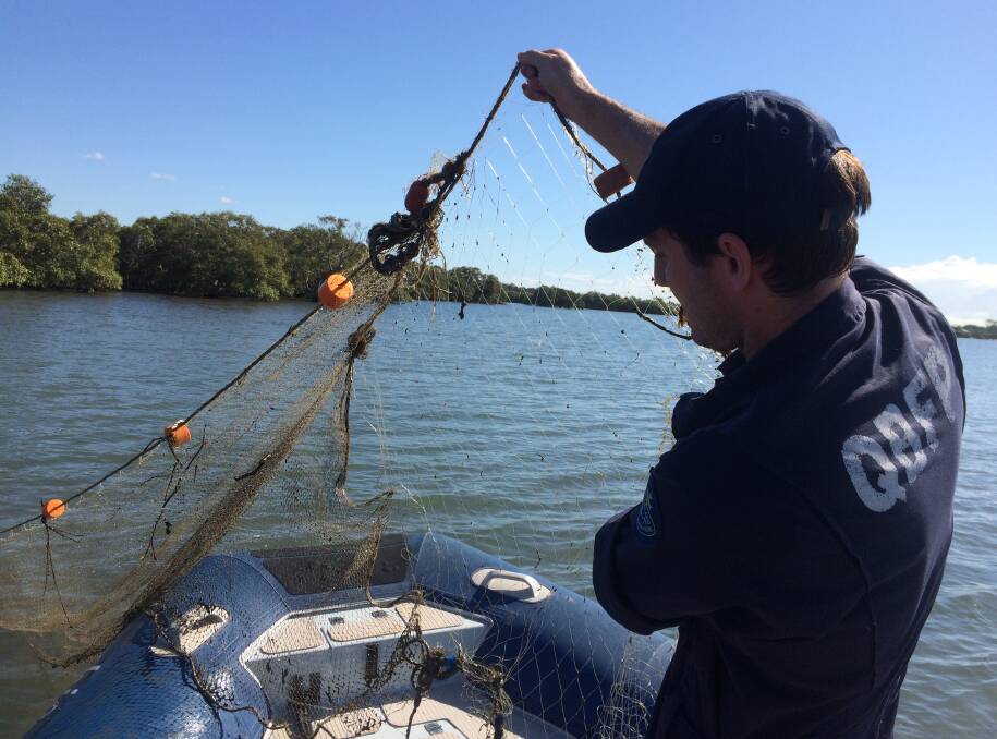 Fisheries Queensland seeks owner of illegal fishing net found at