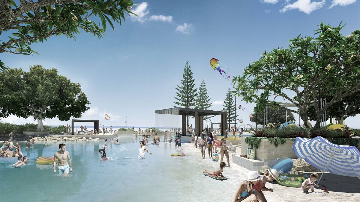 IMPRESSION: An impression of the Toondah Harbour foreshore parklands lagoon pool.