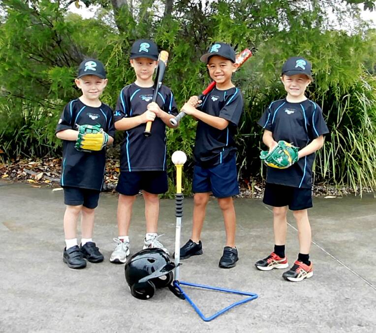PLAYERS: Members of the 2018 Redlands Rays T-Ball team Alby Jackson, Ky Jackson, Albyy Pokai and Jarred Young who will return to play in the 2018-19 season.