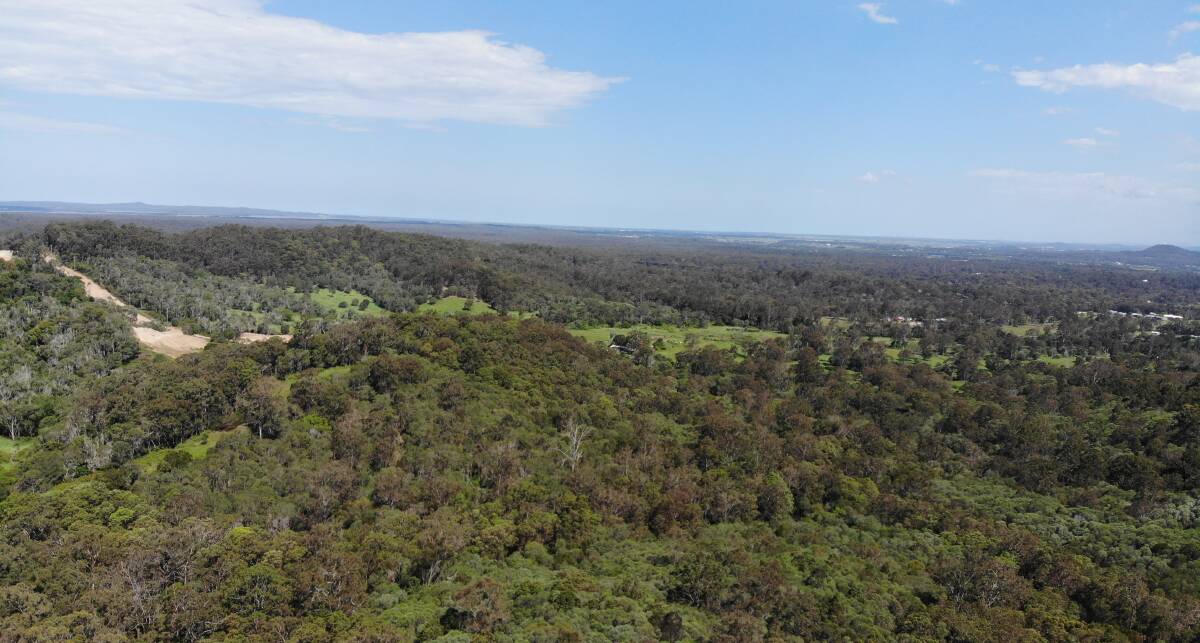 LOCATION: An aerial photo taken from Anthony Moloney's property near to the site of the proposed quarry extension.