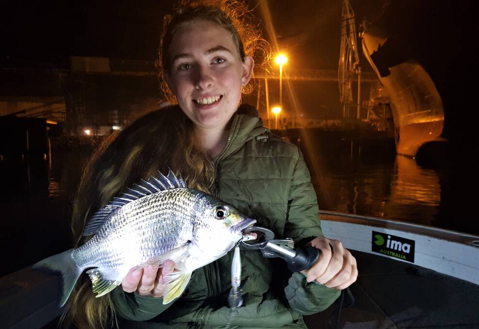 CATCH: Amber Wilkinson with a Brisbane River bream caught on a Zipbaits Khamsin DR minnow.