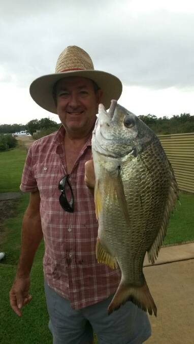 BIG BREAM: Rod Kliese of the Redlands with a hefty bream that he caught in Moreton Bay.