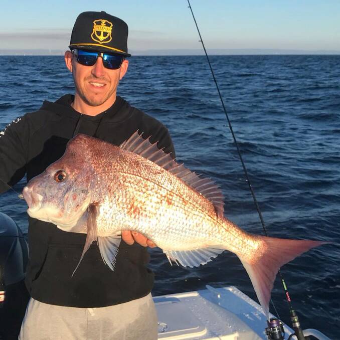 BIG CATCH: Steven Ward with a nice snapper from Moreton Bay. The bay has been fishing well for snapper. Offshore they are only pan sized.