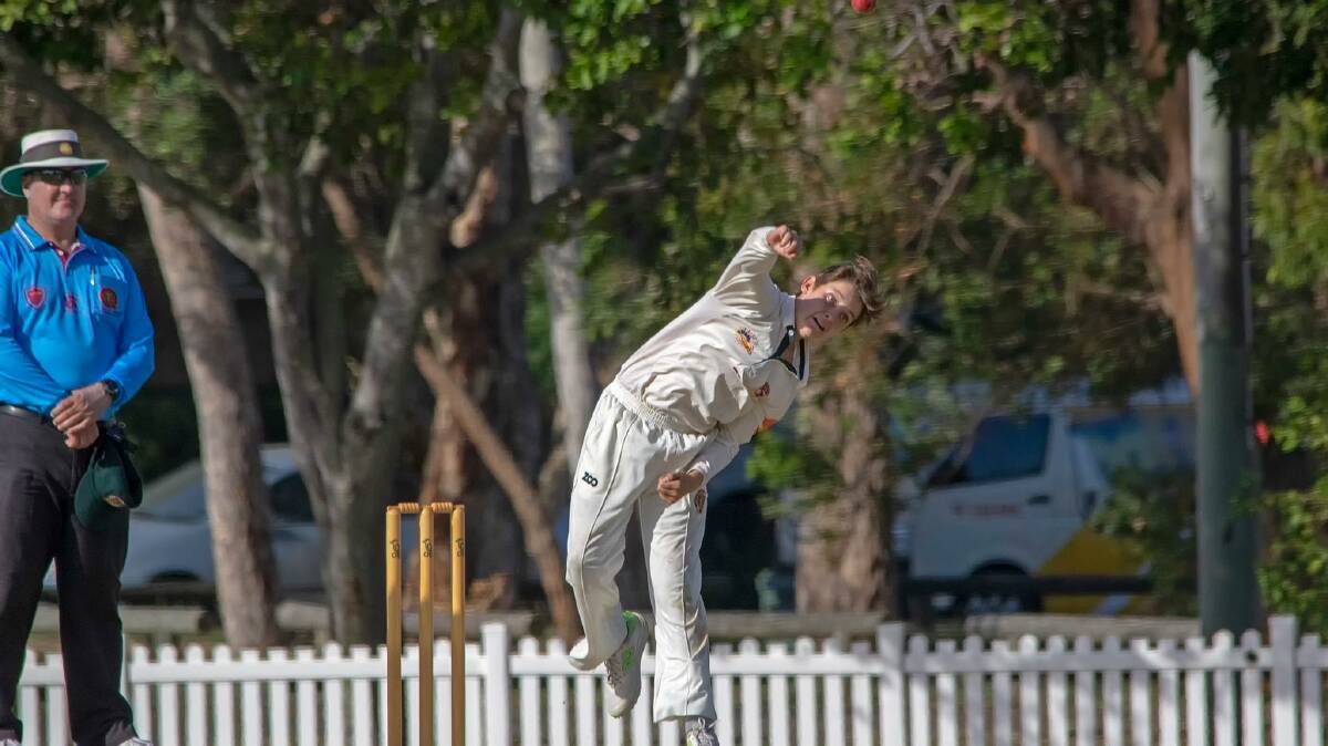 GREAT JOB: Carter Pearson toiled hard on a good batting wicket to finish with three wickets for Sixth Grade. Photo: Doug O'Neil 