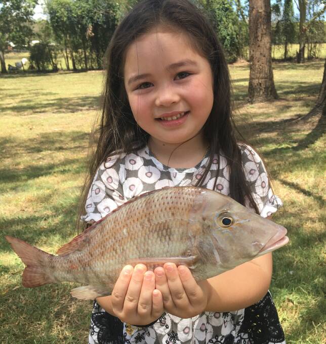 GREAT CATCH: Chelsea Andrews with a grass emperor from Moreton Bay.